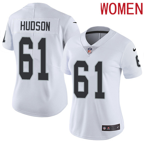 2019 Women Oakland Raiders #61 Hudson white Nike Vapor Untouchable Limited NFL Jersey->women nfl jersey->Women Jersey